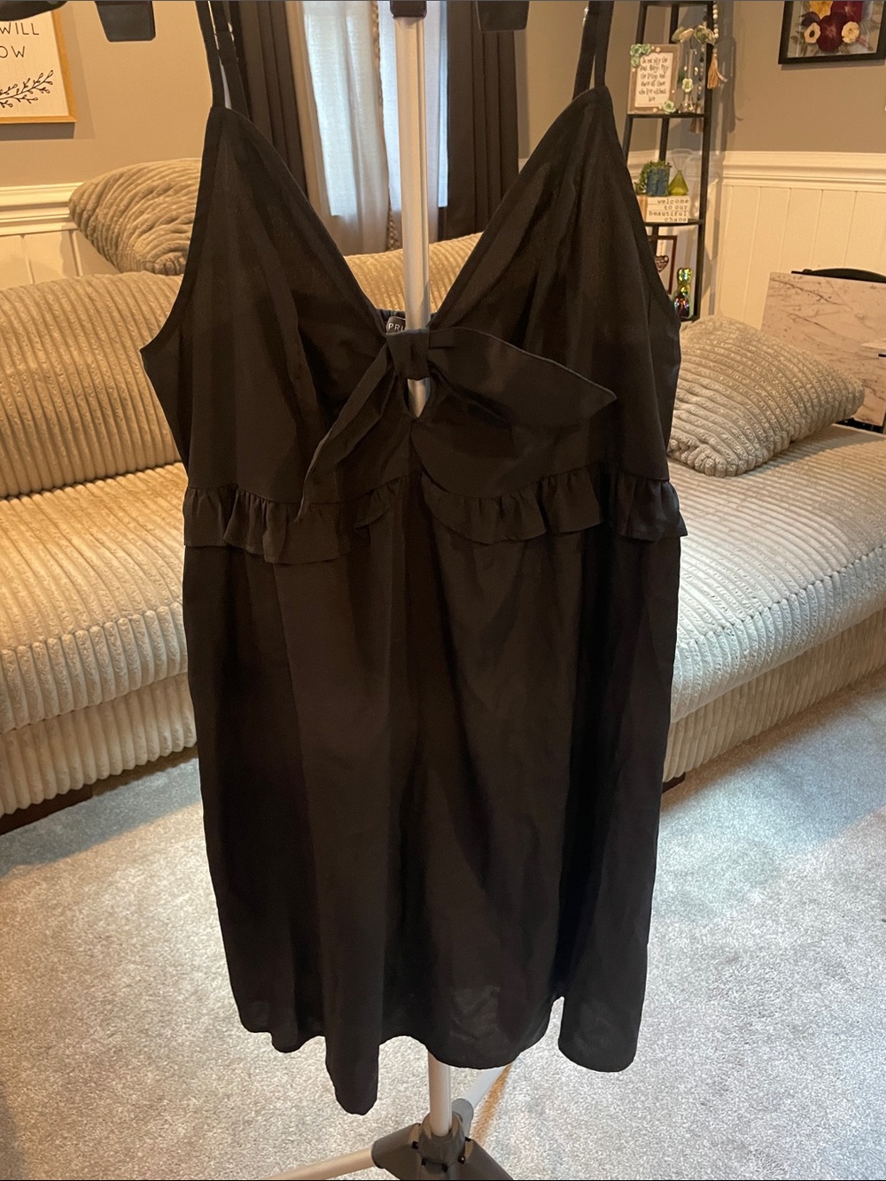 Primark Black Satin Tie-Front Mini Dress